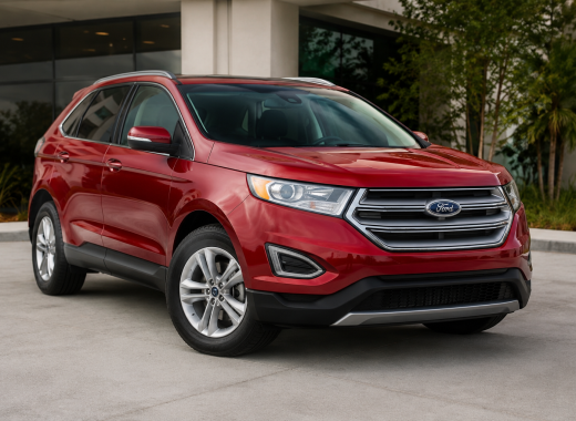 2018 Ford Edge in glossy metallic red for rent