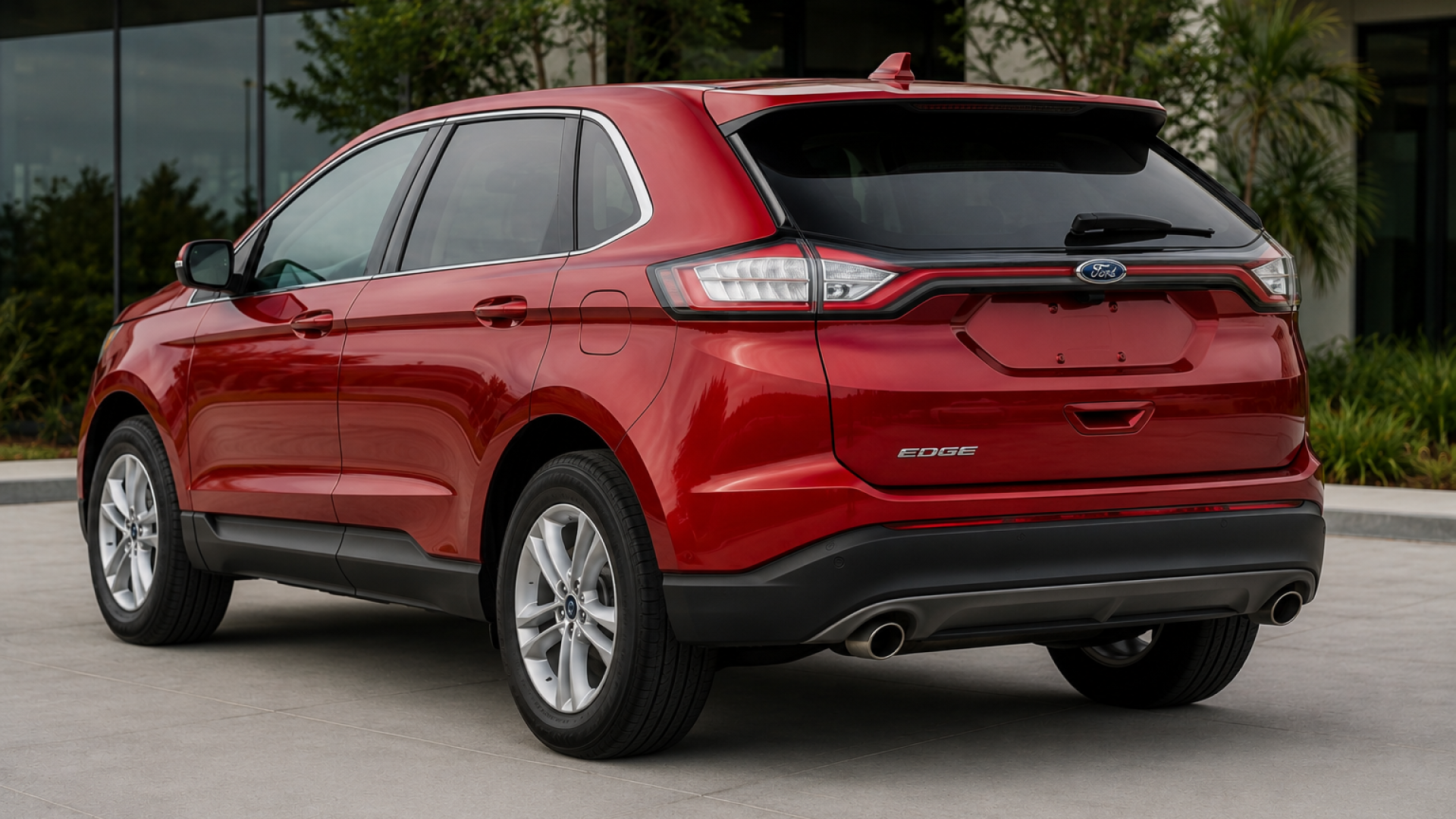2018 Ford Edge in glossy metallic red for rent