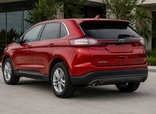 2018 Ford Edge in glossy metallic red for rent