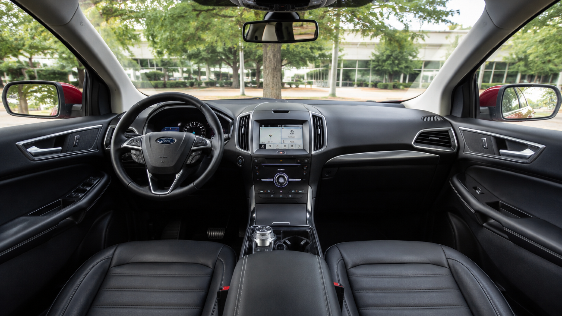 2018 Ford Edge in glossy metallic red for rent